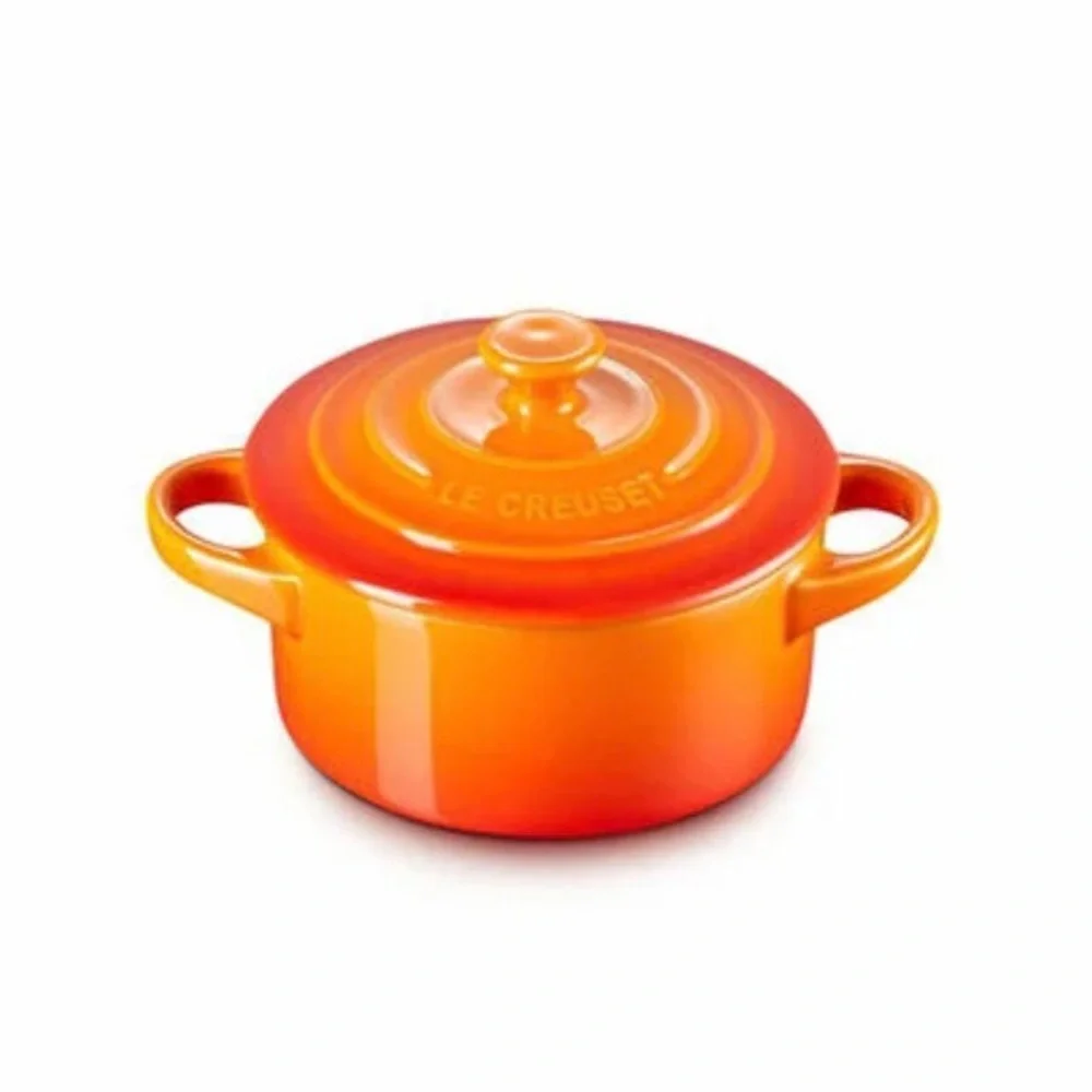 Le Creuset Mini Cocotte - Vibrant Orange-Red Tabletop Casserole - Set of 2 - Picture 2 of 9